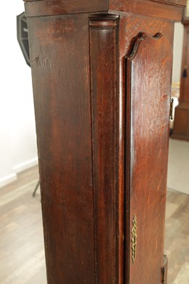 Lot 1479 - THOMAS HOUGHTON, CHORLEY. A SMALL GEORGE III OAK 30-HOUR LONGCASE CLOCK
