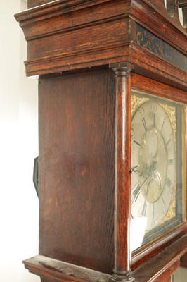 Lot 1479 - THOMAS HOUGHTON, CHORLEY. A SMALL GEORGE III OAK 30-HOUR LONGCASE CLOCK