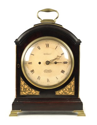 Lot 1076 - A REGENCY EBONISED DOUBLE FUSEE VERGE BRACKET CLOCK SIGNED GOODALL, LONDON
