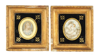 Lot 821 - IRISH INTEREST, A PAIR OF 19TH CENTURY PORTRAIT MINIATURES