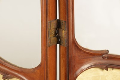 Lot 1307 - A 19TH CENTURY FRENCH ROCOCO WALNUT FOLDING SCREEN