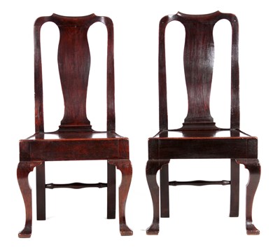 Lot 1392 - A GOOD PAIR OF EARLY 18TH CENTURY WALNUT SIDE CHAIRS