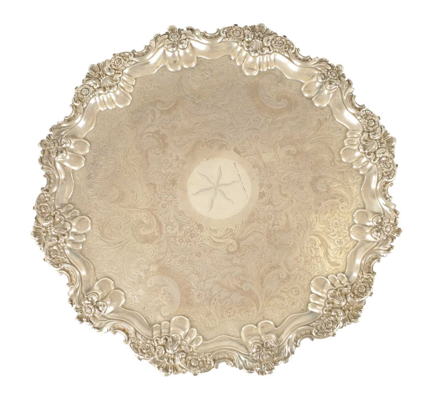Lot 439 - A LARGE 19TH CENTURY OLD SHEFFIELD SIVER-PLATED TRAY