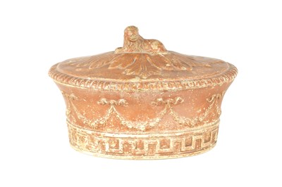 Lot 105 - A 19TH CENTURY CONTINENTAL EARTHENWARE TUREEN
