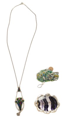 Lot 297 - CHARLES HORNER ENAMEL AND SILVER NECKLACE