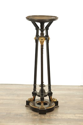 Lot 1212 - A GOOD LATE 19TH CENTURY EBONISED AND ORMOLU MOUNTED JARDINIERE TABLE