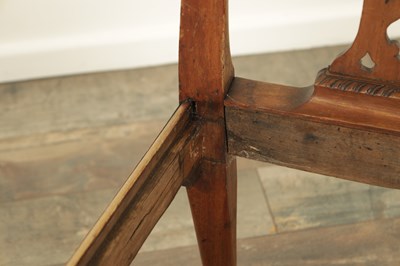 Lot 1251 - A GOOD PAIR OF GEORGE III MAHOGANY CHIPPENDALE DESIGN SIDE CHAIRS