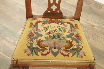 Lot 1251 - A GOOD PAIR OF GEORGE III MAHOGANY CHIPPENDALE DESIGN SIDE CHAIRS
