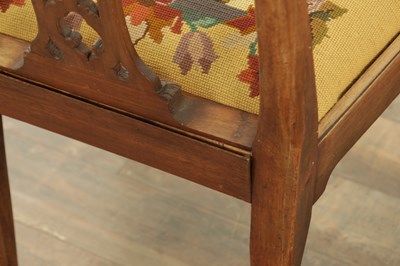 Lot 1251 - A GOOD PAIR OF GEORGE III MAHOGANY CHIPPENDALE DESIGN SIDE CHAIRS