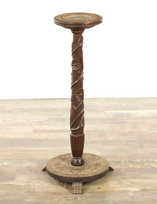 Lot 1294 - A LATE 19TH CENTURY CARVED OAK OCCASIONAL TABLE
