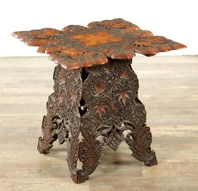 Lot 183 - A LATE 19TH CENTURY ANGLO INDIAN HARDWOOD OCCASIONAL TABLE