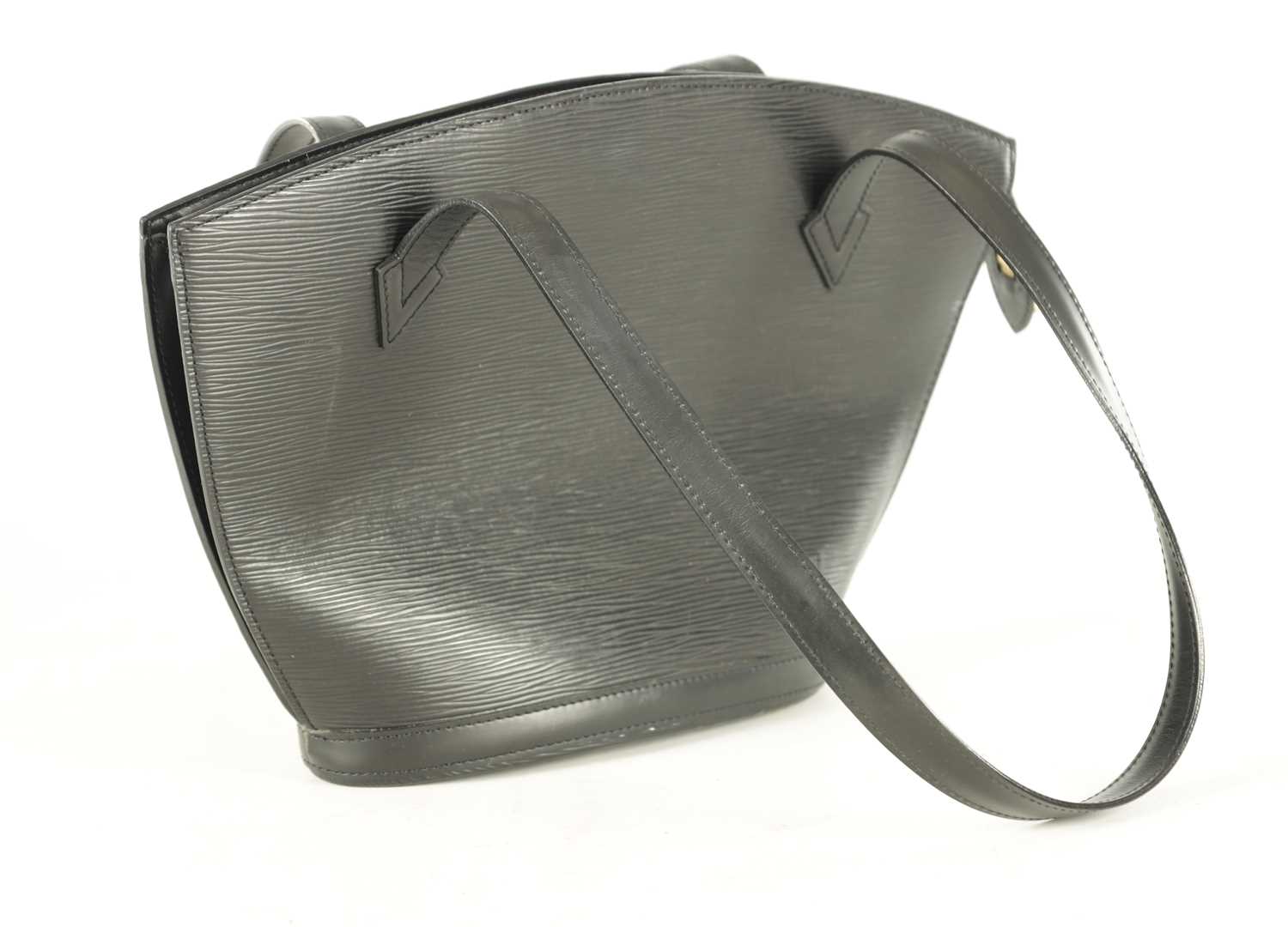 Lot 618 - A GENUINE LOUIS VUITTON SAINT JACQUES BLACK LEATHER BAG