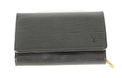 Lot 654 - A GENUINE LOUIS VUITTON BLACK EPI LEATHER PURSE/WALLET