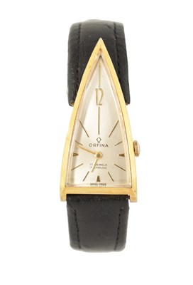 Lot 395 - A 1960’S ORFINA ROCKET SHAPED GOLD PLATED WRISTWATCH