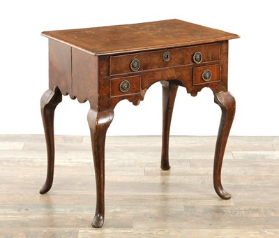 Lot 1418 - A QUEEN ANNE STYLE WALNUT AND INLAID LOWBOY