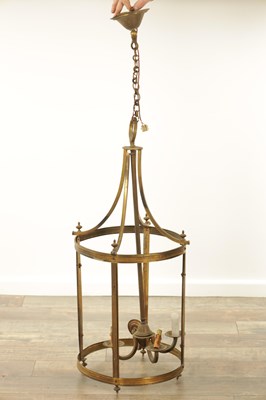 Lot 820 - A 20TH CENTURY BRASS HANGING LANTERN