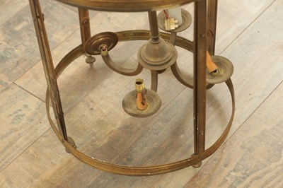 Lot 820 - A 20TH CENTURY BRASS HANGING LANTERN