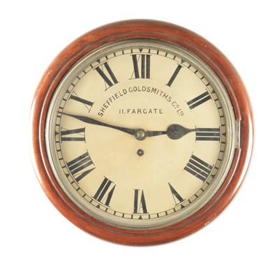 Lot 1020 - SHEFFIELD GOLDSMITHS CO. LTD. 11 FARGATE. A 19TH CENTURY MAHOGANY CASED 12” FUSEE WALL CLOCK