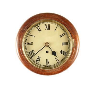Lot 1055 - A 19TH CENTURY OAK CASED 8” FUSEE WALL CLOCK