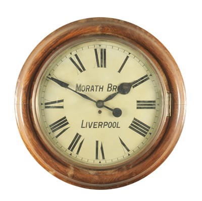 Lot 1106 - MORATH BROS. LIVERPOOL. A LARGE LATE 19TH CENTURY FUSEE WALL CLOCK