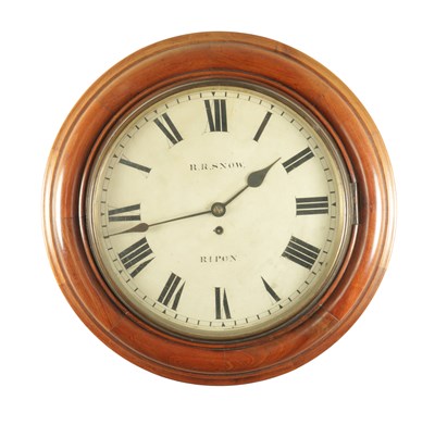 Lot 1067 - R.R. SNOW, RIPON. A LATE 19TH CENTURY FUSEE WALL CLOCK