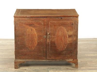 Lot 1189 - A GEORGE III INLAID MAHOGANY COMMODE