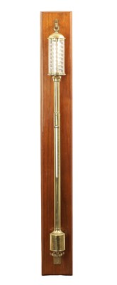 Lot 1034 - A RARE HICKS’S PATENT BRASS CASED STICK BAROMETER BY C. BAKER, LONDON