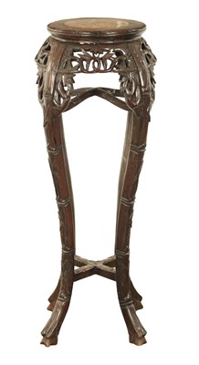 Lot 125 - A 19TH CENTURY CHINESE HARDWOOD JARDINIERE STAND