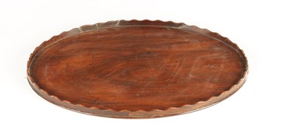 Lot 944 - AN 18TH CENTURY OVAL MAHOGANY TRAY
