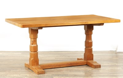 Lot 1406 - A ROBERT ‘MOUSEMAN’ THOMPSON AZED OAK DINING TABLE