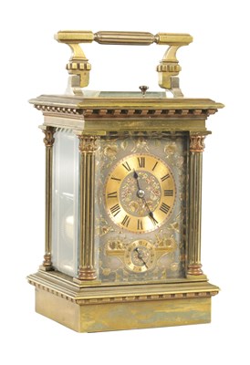 Lot 1108 - A LATE 19TH CENTURY FRENCH REPEATING CARRIAGE CLOCK