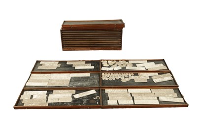 Lot 615 - AN EARLY 19TH CENTURY CASED SET OF PLASTER WORK RELIEFS AND BADGES