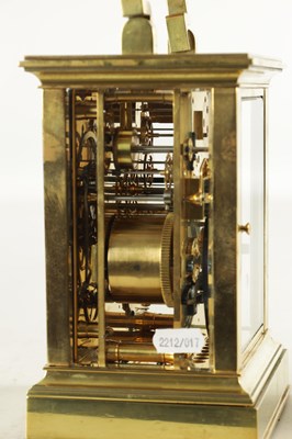 Lot 1527 - A LATE 19TH CENTURY FRENCH GIANT STRIKING CARRIAGE CLOCK