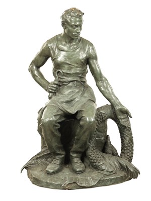 Lot 799 - HIPPOLYTE LE ROY (1857-1943). A LARGE EARLY 20TH CENTURY BRONZE SCULPTURE ENTITLED "RECRETS"
