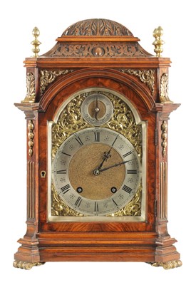Lot 1100 - LENZKIRCH. A LATE 19TH CENTURY GERMAN BURR WALNUT AND ORMOLU MOUNTED BRACKET CLOCK