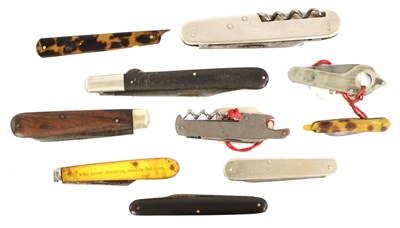 Lot 521 - A COLLECTION OF TEN FOLDING KNIVES