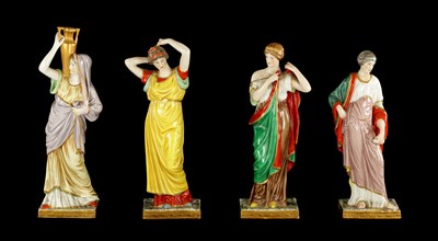 Lot 97 - A SET OF FOUR DRESDEN CLASSICAL MAIDEN FIGURES