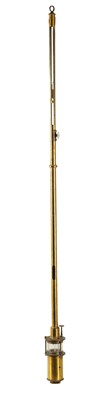 Lot 1045 - A LATE 19TH CENTURY LACQUERED BRASS MOUNTAIN/BALLOONING BAROMETER