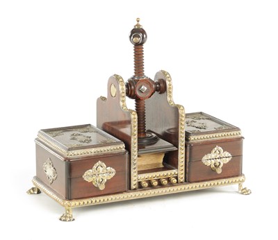 Lot 783 - A GOOD 19TH CENTURY ROSEWOOD AND SILVERED BRASS MOUNTED GAMES COMPENDIUM