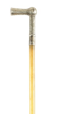 Lot 504 - A LATE 19TH CENTURY SILVER TOPPED RHINOCEROS HORN RIDING CROP