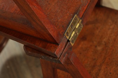 Lot 1347 - AN ARTS AND CRAFTS WALNUT METAMORPHIC LIBRARY CHAIR / STEPS