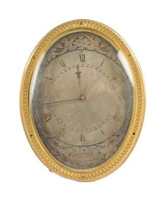 Lot 1159 - A 19TH CENTURY CASED ENGRAVED GILT BRASS STRUT CLOCK