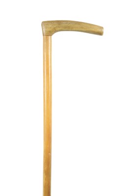 Lot 835 - A LATE 19TH CENTURY SEGMENTED RHINOCEROS HORN WALKING STICK