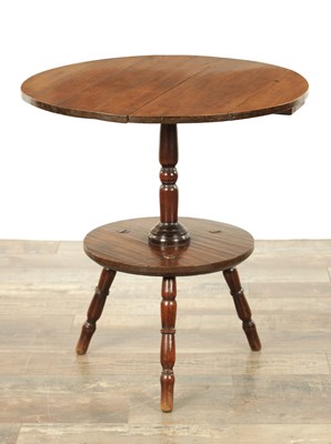 Lot 1321 - AN UNUSUAL 18TH-CENTURY ELM AND FRUITWOOD CRICKET TABLE