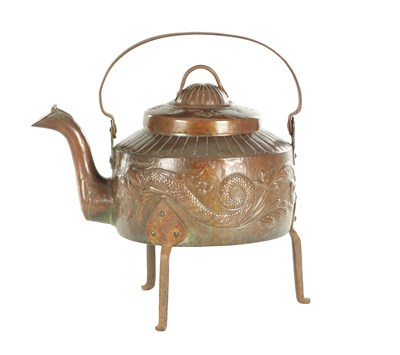 Lot 719 - A LARGE ARTS AND CRAFTS COPPER KETTLE