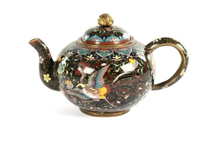 Lot 293 - A MINIATURE JAPANESE MEIJI PERIOD CLOISONNÉ TEAPOT