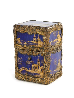 Lot 631 - A 19TH CENTURY CHINOISERIE DECORATED AND ORMOLU MOUNTED ENAMELLED NECESSAIRE / ETUI
