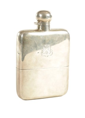 Lot 433 - A LARGE GEORGE V SILVER HIP FLASK