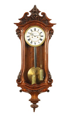 Lot 1173 - W. SCHONBERGER, VIENNA. A SMALL 19TH CENTURY WALNUT STRIKING REGULATOR WALL CLOCK
