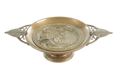 Lot 958 - A MID TO LATE 19TH CENTURY FRENCH BRONZE TAZZA